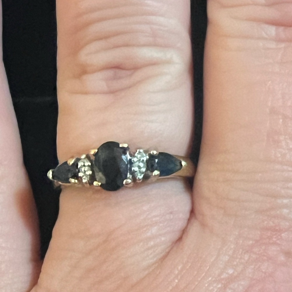 Blue Sapphire 10k Yellow Gold Ring Sz6